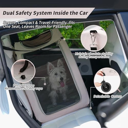 EchoSmile 4-Wheel Pet Stroller for Dogs & Cats, Up to 135 lbs, Pink