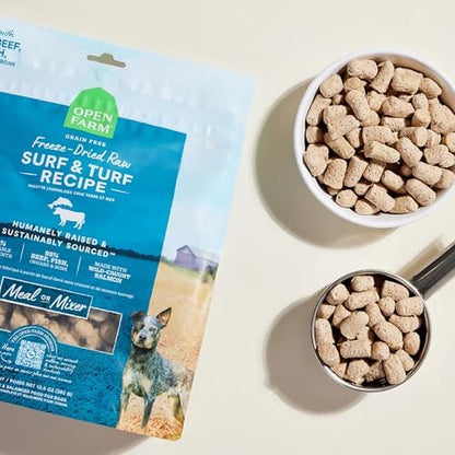 Open Farm Freeze Dried Raw Dog Food, Surf & Turf Morsels, 13.5oz Bag
