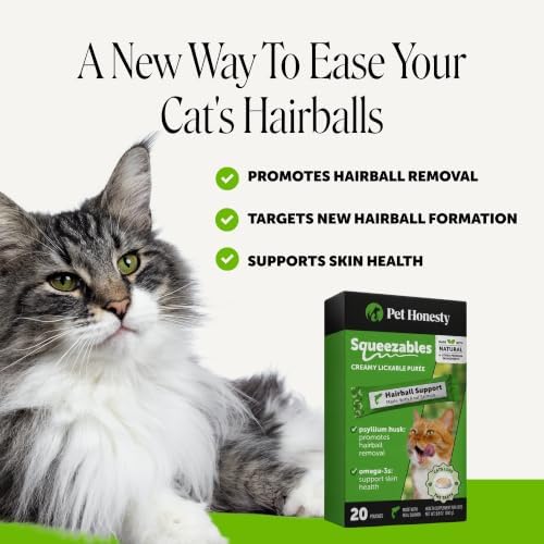 Pet Honesty Vet Backed Hairball Remedy Lickable Puree, Salmon, 20 Ct