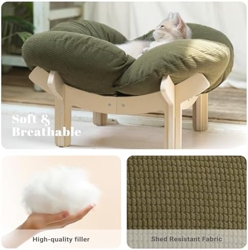 CHEERHOME PETS Elevated Cat Bed for Indoor Cats Couch Sofa Flower