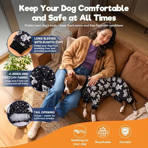 LovinPet Pjs for Dogs, Large Breed PJs, Slim fit, Astronaut Print, 3XL