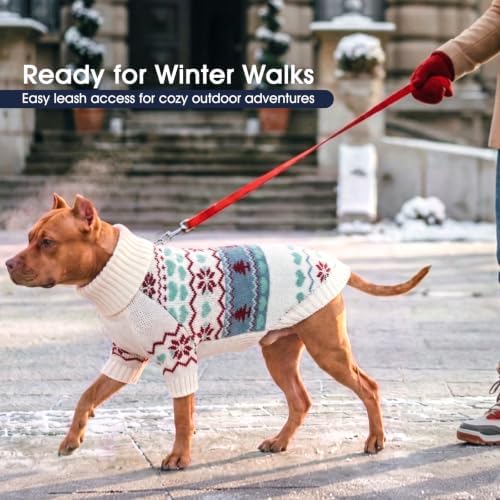 IECOii Dog Sweater for Small & Medium Dogs, Warm Christmas Dog Turtleneck,L