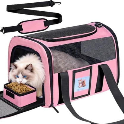 Large Soft Cat Carrier Up to 28 Lbs, Washable Pet Bag Medium to Big Pets