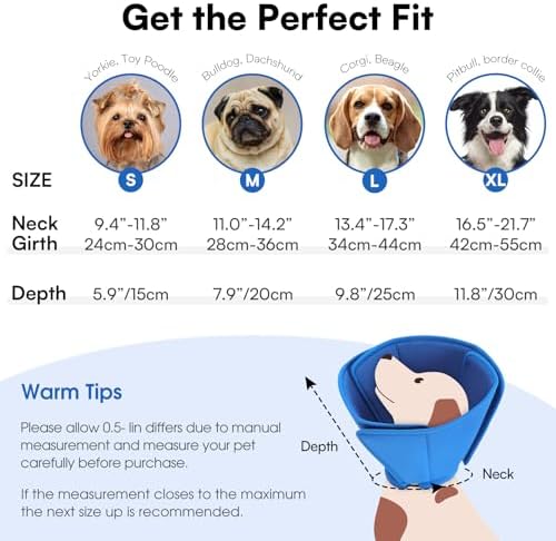 Queenmore Dog Cone Soft Cone for Dogs to Stop Licking After Surgery
