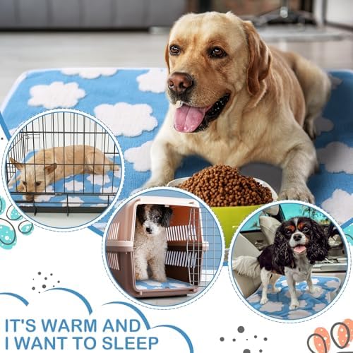 Reginary 4 Pcs Guinea Pig Fleece Cage Liners, White Clouds, 24 x 16 Inch