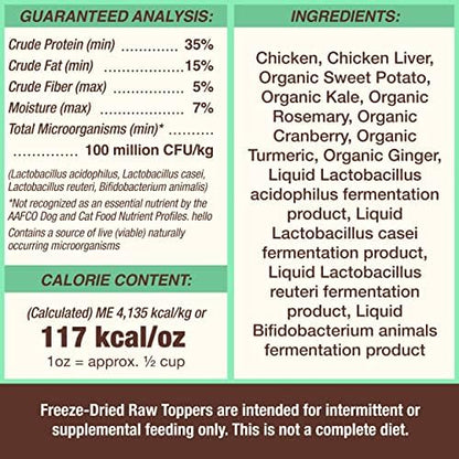 Primal Dog & Cat Food Toppers, Cupboard Cuts, Chicken, 3.5 oz