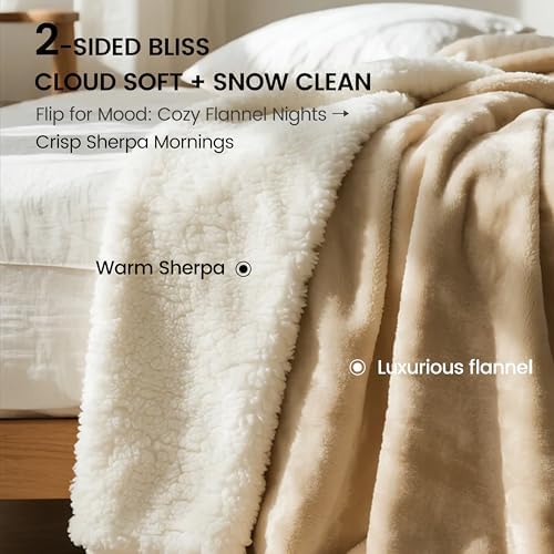gogobunny Waterproof Blanket for Bed Couch, Sherpa Fleece Throw, 50x60