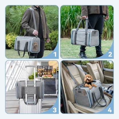 Petsfit Medium Double Expandable Cat Carrier for Cats and Small Dogs