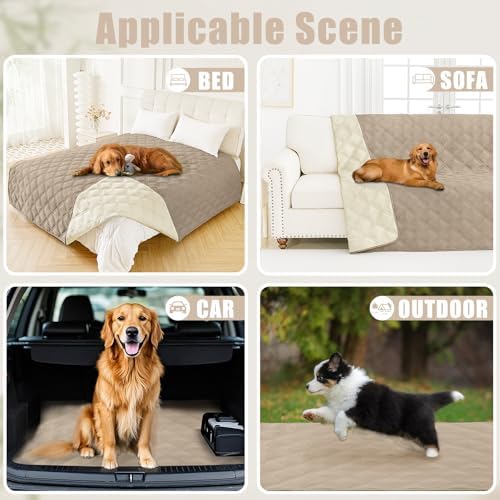 Smiry Waterproof Dog Bed Cover, Reversible Pet Blanket for Sofa Couch