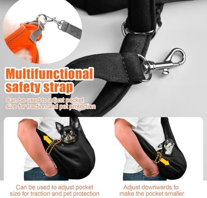 Tomkas Dog Sling Carrier for Small Dogs Puppy Carrier for Small Dogs (Black, for Pets Weight 2-7 lbs)