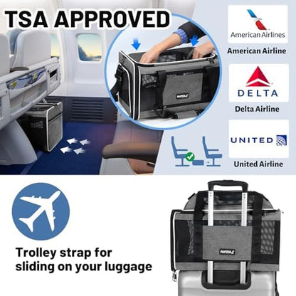 Cat Carrier Top-Expandable 18x11x11, United Delta American Airline Approved