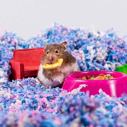 PETSPICK Uber Soft Paper Pet Bedding for Small Animals, Confetti, 56L