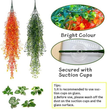 Tfwadmx Reptile Plants Decor,Bearded Dragon Hammock Vine Tank Accessories