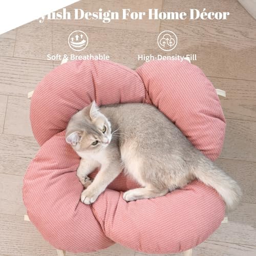 CHEERHOME PETS Elevated Cat Bed for Indoor Cats Couch Sofa Flower