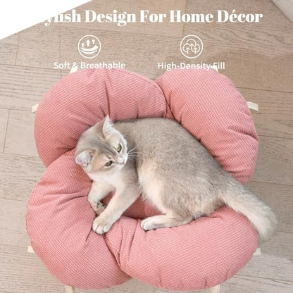 CHEERHOME PETS Elevated Cat Bed for Indoor Cats Couch Sofa Flower