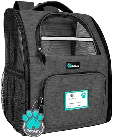 PetAmi Dog Backpack Carrier Airline Approved Cat Pet Puppy Bag, Charcoal