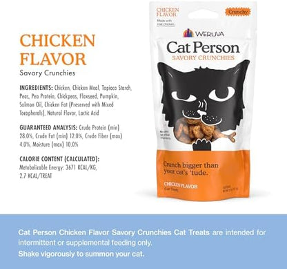 Cat Person, Chicken Savory Crunchies Cat Treats, 2oz Bag