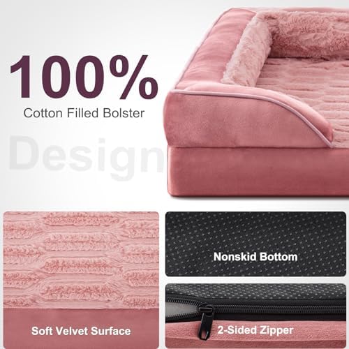 FURTIME Orthopedic Supportive Extra Large Dog Bed, XXL Waterproof Pet Bed