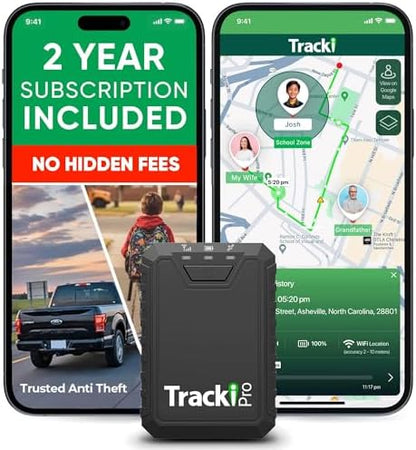 Tracki Pro GPS Tracker for Vehicles, 4G LTE, Long Life Battery (2Y Subs.)