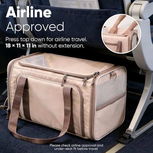 FUKUMARU Expandable Cat Carrier Large, Soft Pet Carrier Airline Approved