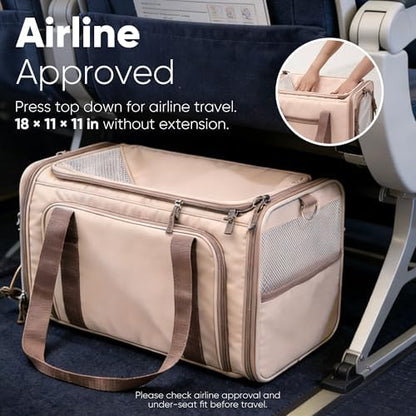FUKUMARU Expandable Cat Carrier Large, Soft Pet Carrier Airline Approved