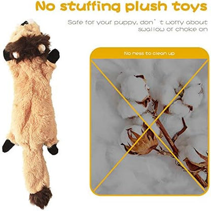 Dog Squeaky Chew Toys No Stuffing Soft Plush for Small Medium Large Breed