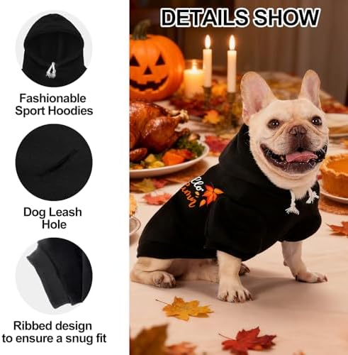 EXPAWLORER Dog Hoodies for Small Medium Large Dogs,Maple Leaf Black S