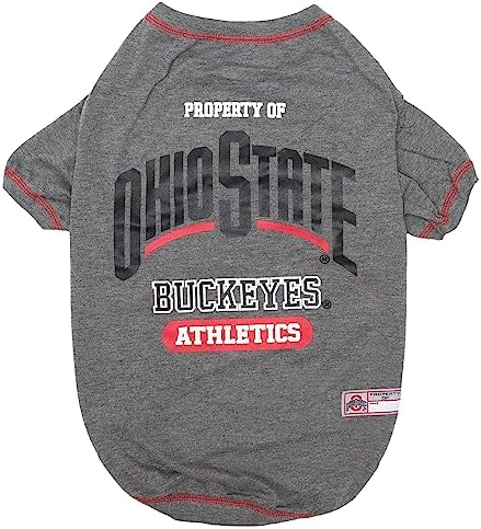 Pets First Collegiate Ohio State Buckeyes Dog T-Shirt, X-Large. - Licensed Shirt for Pets Team Colored with Team Logos.- Premium Stretchable Materials for The Comfrot of Your Dog & Cat.