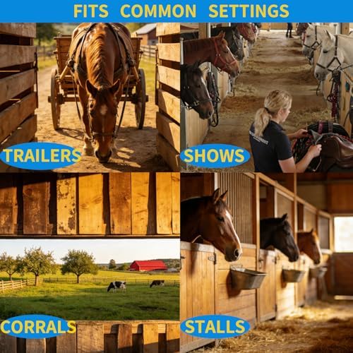 2 Pack Horse Water Bucket Hooks, Heavy Duty Metal Horse Bucket Hooks, Portable Rust Resistant Horse Stall Bucket Holder Over Fence No Drill Stable Hanging Design