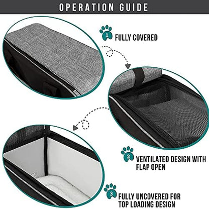 PetAmi Small Dog Purse Carrier with Pockets, Airline Approved, Grey