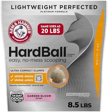 ARM & HAMMER HardBall Clumping Cat Litter, Garden Bloom, 8.5 Lbs