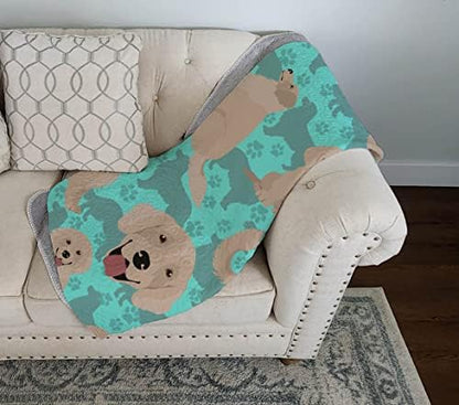 Caroline's Treasures MLM1078LQB Cream Golden Retriever Quilted Blanket 50x60 Artwork Pattern Quilted Throw Blanket for Bed, Couch, Sofa, Soft and Lightweight