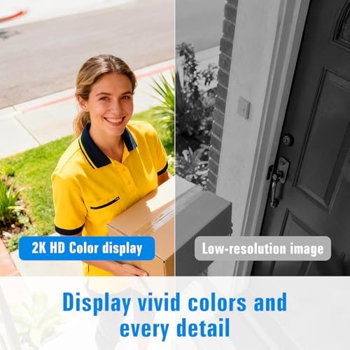 Security Cameras Wireless Outdoor, 2K Cameras for Home Security with Color Night Vision, SD/Cloud Storage,Longer Battery Life, Weatherproof, AI Motion Detection, Spotlight Siren Alarm（2 Pack）