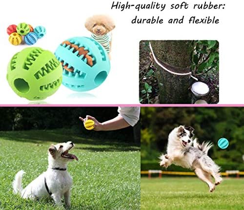 Sunglow 2 Pack Dog Toy Ball - Nontoxic Bite Resistant Teething Toys for Small/Medium/Large Dog and Puppy Cat, Dog Pet Food Treat Feeder Chew Tooth Cleaning Exercise Game IQ Training