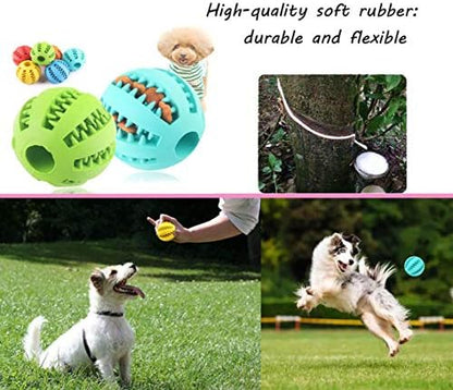 Sunglow 2 Pack Dog Toy Ball - Nontoxic Bite Resistant Teething Toys for Small/Medium/Large Dog and Puppy Cat, Dog Pet Food Treat Feeder Chew Tooth Cleaning Exercise Game IQ Training