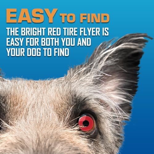 Nerf Dog Atomic Flyer Outdoor Dog Toy, 10 Inch Flying Disc Dog Fetch Toy, Rubber Dog Toy for Medium Dogs and Large Dogs, Red
