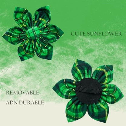 Dog Collar - St. Patrick's Day Dog Collars with Flower Adjustable Girl Pet Gift Collar for Medium Small Large Dogs