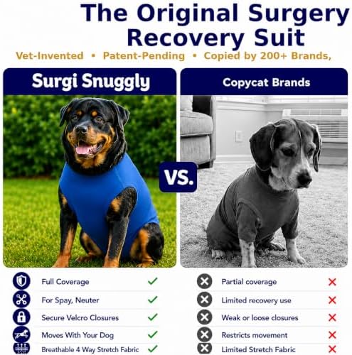 Surgi Snuggly Dog Surgery Recovery Suit, Cone Alternative, Spay/Neuter 2XLS