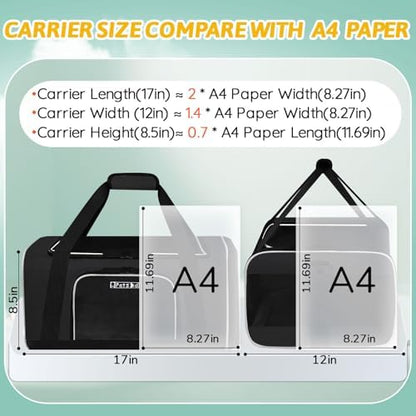 Petskd Small Pet Carrier 17" L x 12" W x 8.5" H Airline Approved, Black