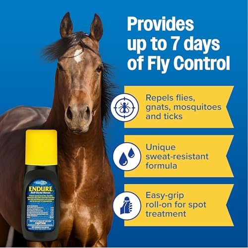 Farnam Endure Roll-On Fly Repellent for Horses, for Sensitive Areas, 3 oz