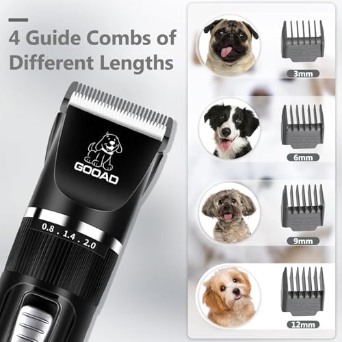 4 in 1 Dog Clippers Grooming Kit and Paw Trimmer for Thick Hair&Coats