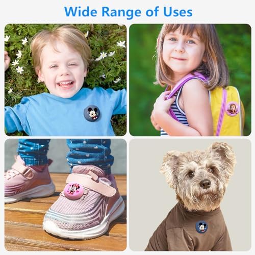 Waterproof for Airtag Holder for Kids - 2 Pack, Princess Air Tag Hidden Case with Safety Pin for Clothes, Luggage, Shoes, Backpack, Toddler, Elderly, Fully Hidden AirTag Tracker Case for Kids