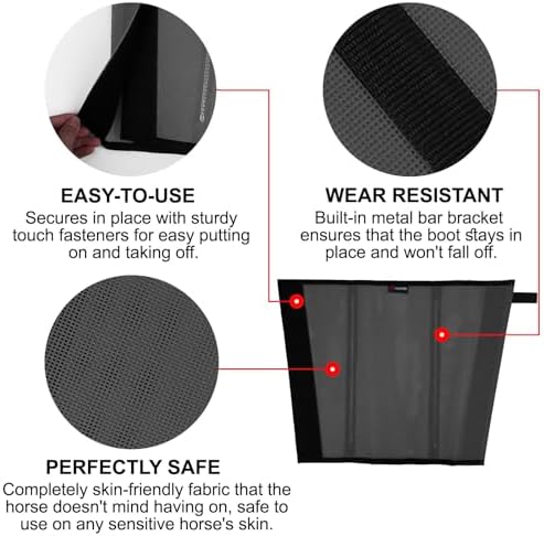 Horse Fly Boots, Breathable Mesh Protection Set of 4, Comfortable Horse Leggings, Breathable Mesh Design, Equine Supplies for Reduce Stomping, Hoof Damage & Leg Fatigue (Grey, Medium)