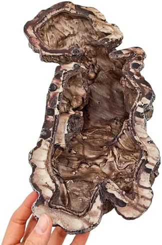 Reptile Hideouts,Resin Reptile Cave Habitat for Leopard Geckos, Lizards, Turtles, Snakes and Amphibians. (Circular Island Platform, Large)