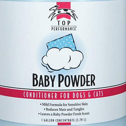 Top Performance Baby Powder Scent Pet Conditioner for Dogs and Cats, Safe for Puppies or Kittens Aged 6 Weeks and Older, 1 Gallon