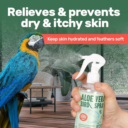 Samorillo Aloe Vera Bird Spray - 8.5oz/251mL - [Made in USA] - Non-Toxic Bird Bath Relieves Dry/Itchy Skin & Softens Feathers - Safe & Effective for All Birds - Promote Healthy Plumage - Odor-Free