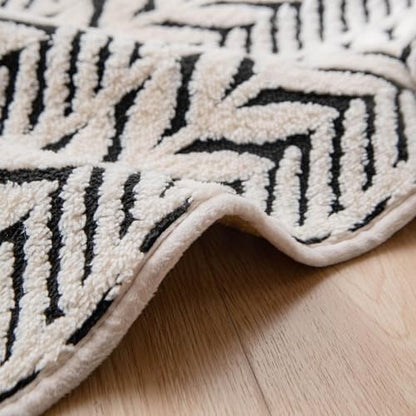 Cat Bed Blanket with Pillow, 31.5''x35.5'' Washable Pet Sofa Cover, Couch Protector Pet Blanket Cat Mat, Non-Slip Furniture Protector Mat (Black & White Leaf-Patterned)