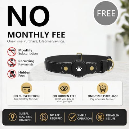 GPS Tracker for Dogs – Smart Dog Collar & Pet Tracker with Real-Time Location, No Monthly Fee, Unlimited Range (iOS & Android) – Fits Small to Large Dogs(Locator Included)