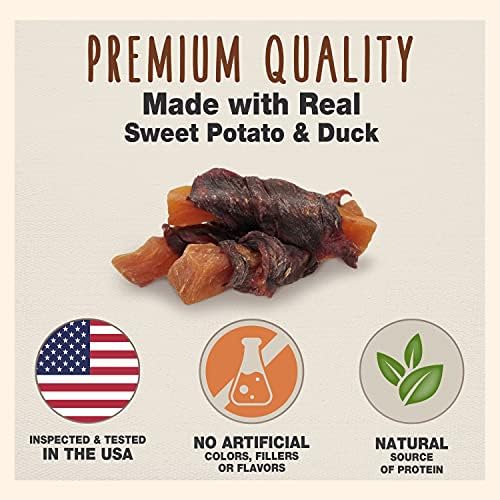 Cadet Gourmet Sweet Potato & Duck Wrapped Biscuits Dog Treats, 14 oz