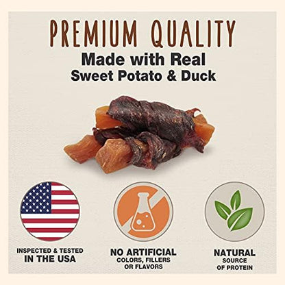 Cadet Gourmet Sweet Potato & Duck Wrapped Biscuits Dog Treats, 14 oz